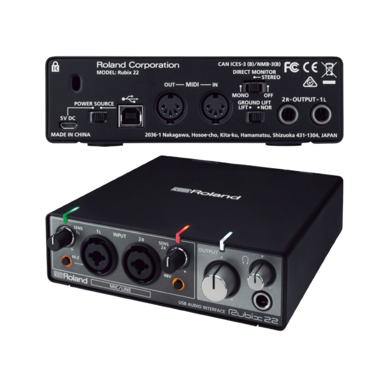 Roland Rubix22 Interface de audio, USb, 2-in /2-out, compatible convPc,Mac, Ipad