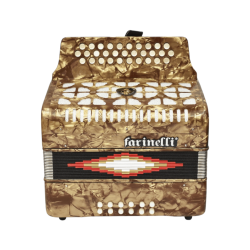 Acordeon Farinelli Diatonico de 30 botones, 12 bajos, Tono Fa, 3012FAC, Color Cafe