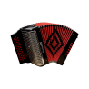 Acordeon Farinelli Diatonico de 30 botones, 12 bajos, Tono Fa, 3012FAN2HG Color Negro c/ Rojo