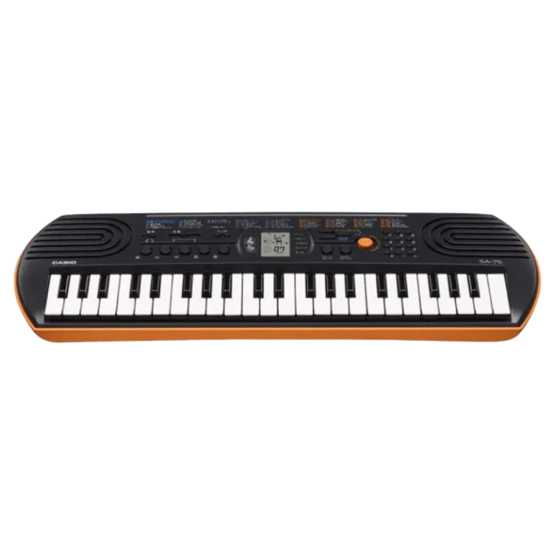 Teclado musical Casio Mini SA-76 44 teclas negro/naranja