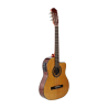 Guitarra La Sevillana electroacustica con caja clásica, UN3CEQ, color natural.